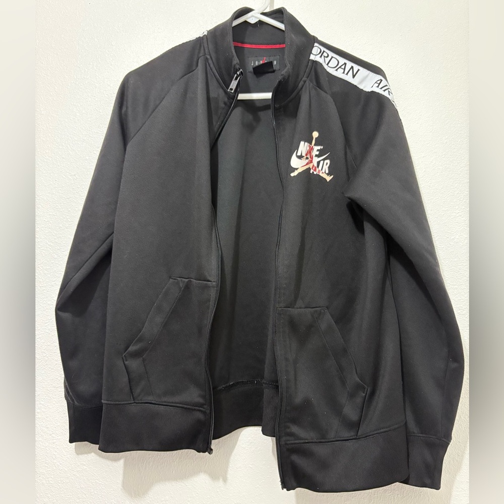 NIKE AIR JORDAN Teen Jumpman Track Jacket SPELLOUT Side Ribbon Zip Sz 13-15 Year